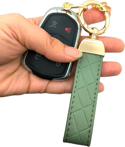 Leather Keychain Keyrings Car Key Chain Holder with Anti-Lost D Ring and 2 Key Rings for Women and Men in Kuwait