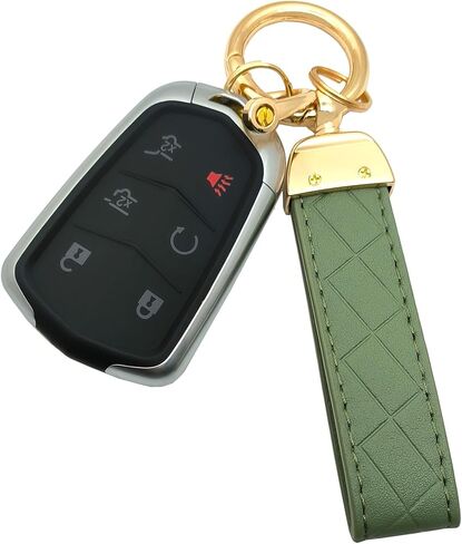 Leather Keychain Keyrings Car Key Chain Holder with Anti-Lost D Ring and 2 Key Rings for Women and Men in Kuwait