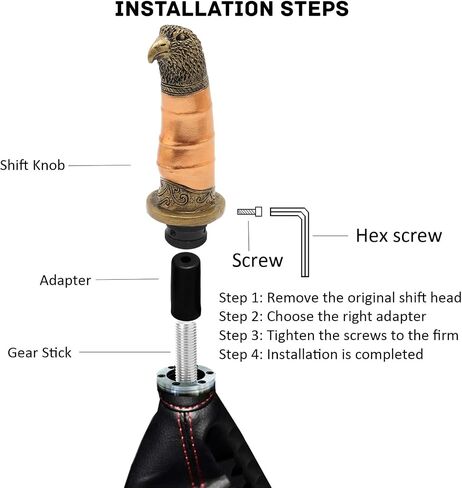 Hawk Head Gear Shift Knobs Resin Car Transmission Shifter Lever Head for Most Manual Automatic Vehicles (Bronze) in Saudi Arabia
