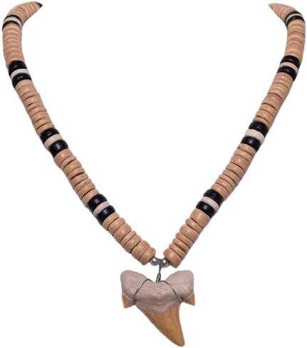 BlueRica Fossil Shark Tooth on Coconut Beads Necklace in Saudi Arabia