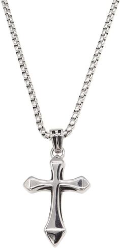 Cross Pendant Necklace for Women Men - Gothic Catholic Christian Costume Cross Jewelry - Delicate Chunky Stainless Steel Hypoallergenic Chain Thanksgiving Christmas Gift in Saudi Arabia