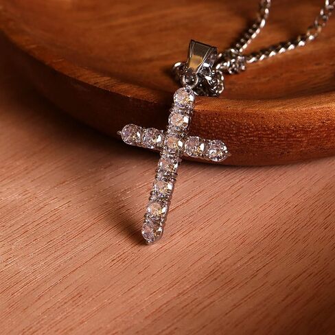 Cross Pendant Necklace for Women Men - Gothic Catholic Christian Costume Cross Jewelry - Delicate Chunky Stainless Steel Hypoallergenic Chain Thanksgiving Christmas Gift in Saudi Arabia