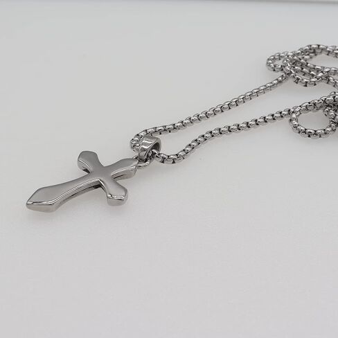Cross Pendant Necklace for Women Men - Gothic Catholic Christian Costume Cross Jewelry - Delicate Chunky Stainless Steel Hypoallergenic Chain Thanksgiving Christmas Gift in Saudi Arabia