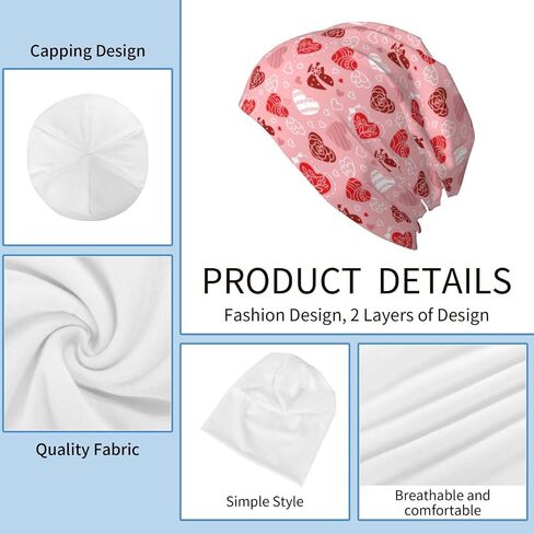 LAIPUTER Valentines Day Beanie Standard Closed Chemo Knitted Hats Baggy Slouchy Skull Cap Cancer Headwear for Women Men in Saudi Arabia