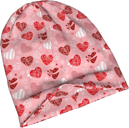 LAIPUTER Valentines Day Beanie Standard Closed Chemo Knitted Hats Baggy Slouchy Skull Cap Cancer Headwear for Women Men in Saudi Arabia