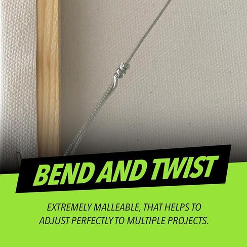 سلك تعليق الصور #5 50 رطل 100 قدم، سلك فولاذي مرن 16 مقياس لتعليق الإطار/اللوحة والمرآة in Kuwait