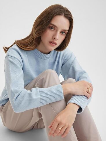 Women's Cute Crewneck Extra Soft Sweater Pullover Tops Sweaters in Saudi Arabia