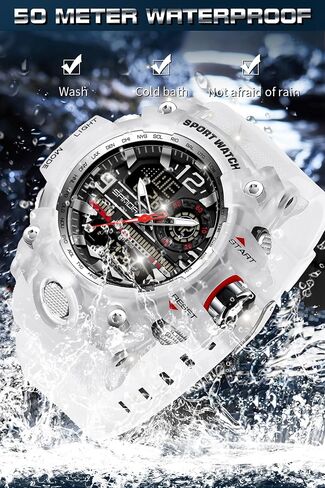 findtime Mens Tactical Watches for Men Military Watch Reloj Militar Para Hombre Sports Outdoor Waterproof Digial Analog Alarm Stopwatch Big Face Wristwatch in Kuwait
