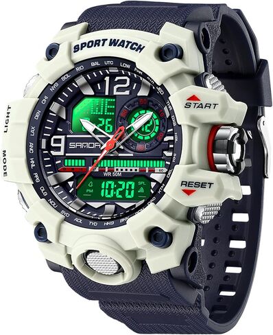 findtime Mens Tactical Watches for Men Military Watch Reloj Militar Para Hombre Sports Outdoor Waterproof Digial Analog Alarm Stopwatch Big Face Wristwatch in Kuwait