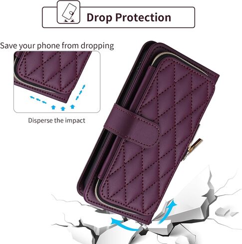 Wallet Case for Samsung Galaxy A54 5G with Detachable Wrist Strap 9+ Card Slots Zipper Purse, Luxury PU Leather Stand Full Body Cell Phone Cover for A 54 54A SM A546U 2023 Women Girls Rose Gold in Saudi Arabia