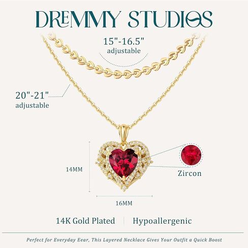 طقم قلائد طبقات ذهبية للنساء | قلادة كوبية مصنوعة يدويًا مطلية بالذهب عيار 14 قيراط من كابل فيجارو على شكل مشبك ورق على شكل قمر صناعي | تشيكوسلوفاكيا القلب الفراشة ساحة الصليب قلادة قلادة مجموعات المجوهرات هدية in Kuwait