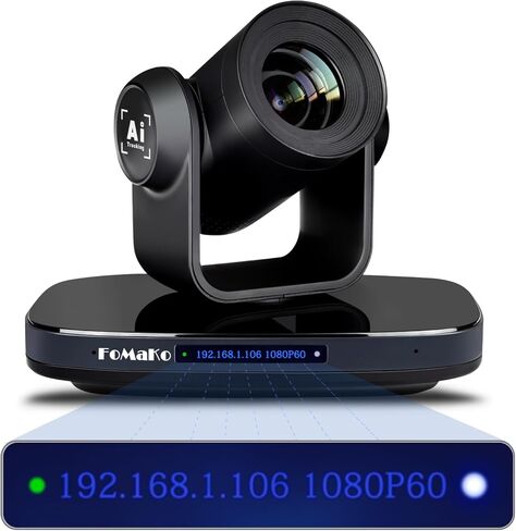 FoMaKo NDI PTZ Camera HDMI 1080P60 AI Auto-Tracking PTZ Camera 20X Optical Zoom, USB3.0 Type-C 3G-SDI HDMI PTZ Camera for Church Worship Education Conference Events, KN20 NDI Camera in Kuwait