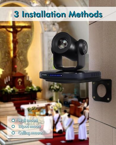 FoMaKo NDI PTZ Camera HDMI 1080P60 AI Auto-Tracking PTZ Camera 20X Optical Zoom, USB3.0 Type-C 3G-SDI HDMI PTZ Camera for Church Worship Education Conference Events, KN20 NDI Camera in Kuwait