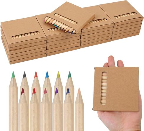 50 Packs/300pcs Mini Drawing Colored Pencils, 3.5 Inch Portable Painting Pencil for Kid 6 Different Color Pencils in Bulk, Children Painting Classroom School Birthday Wedding Party Favors in Kuwait