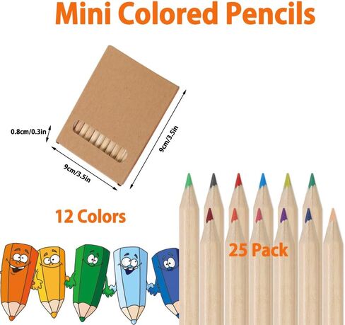 50 Packs/300pcs Mini Drawing Colored Pencils, 3.5 Inch Portable Painting Pencil for Kid 6 Different Color Pencils in Bulk, Children Painting Classroom School Birthday Wedding Party Favors in Kuwait