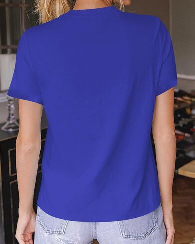 HERLOLLYCHIPS Women Cute Heart Graphic Crewneck Short Sleeve Regular Fit Casual Tee T-Shirts Tshirt Tops in Kuwait