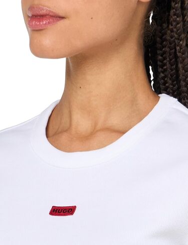 HUGO Women's Small Logo Fitted Crop Tshirt in Kuwait