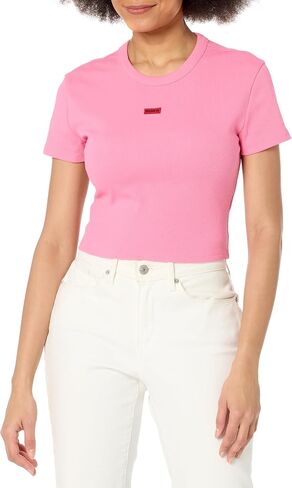 HUGO Women's Small Logo Fitted Crop Tshirt in Kuwait