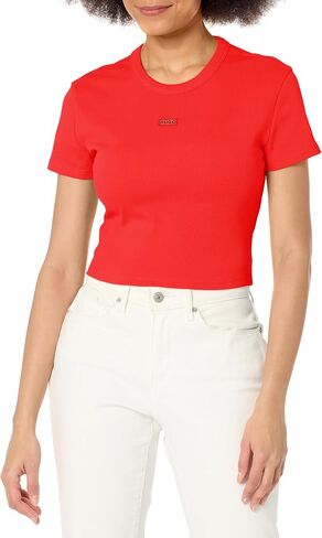 HUGO Women's Small Logo Fitted Crop Tshirt in Kuwait