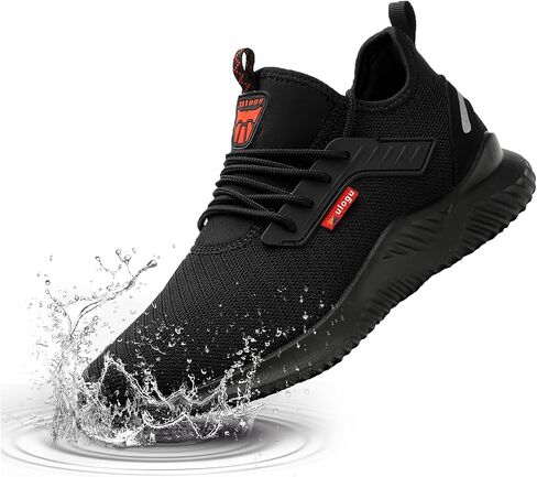 Waterproof Steel Toe Shoes for Men Women Work Shoe Lightweight Safety Sneakers Comfortable Puncture Proof Shoe Zapatos Punta de Acero para Hombres Black in Kuwait