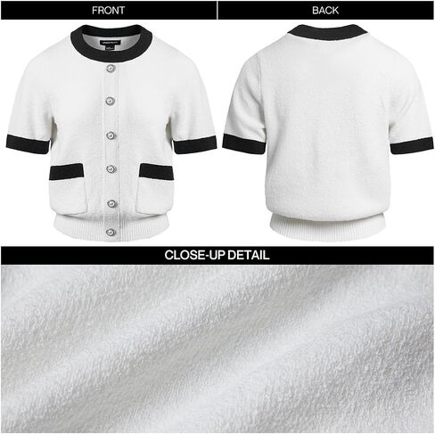 Womens Short Sleeve Sweater Crew Neck Pullover Sweater Casual Lightweight Knit Sweater Tops with Pockets in Saudi Arabia