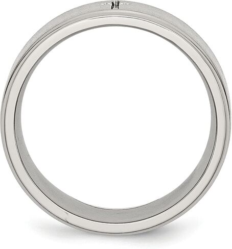 حلقة شريط مصقولة بحافة متقاطعة من الفولاذ المقاوم للصدأ من Lex & Lu Chisel مقاس 8 مم in Kuwait