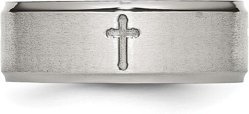 حلقة شريط مصقولة بحافة متقاطعة من الفولاذ المقاوم للصدأ من Lex & Lu Chisel مقاس 8 مم in Kuwait