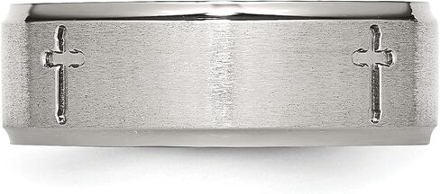 حلقة شريط مصقولة بحافة متقاطعة من الفولاذ المقاوم للصدأ من Lex & Lu Chisel مقاس 8 مم in Kuwait