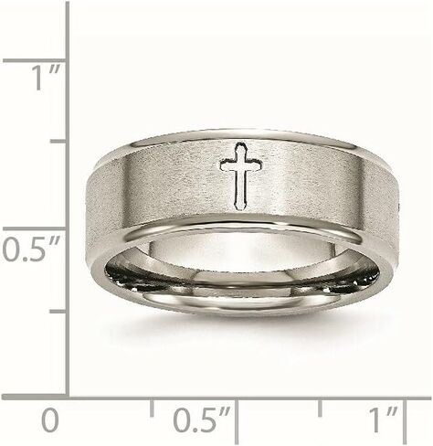 حلقة شريط مصقولة بحافة متقاطعة من الفولاذ المقاوم للصدأ من Lex & Lu Chisel مقاس 8 مم in Kuwait