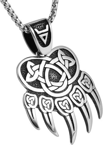 AsAlways Viking Punk Bike Valknut Pendant Nordic Rune Vintage Stainless Steel Necklace for Men in Kuwait