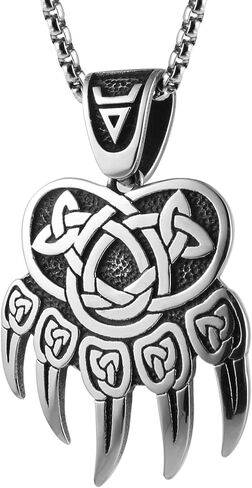 AsAlways Viking Punk Bike Valknut Pendant Nordic Rune Vintage Stainless Steel Necklace for Men in Kuwait