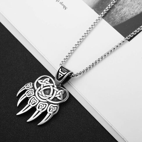 AsAlways Viking Punk Bike Valknut Pendant Nordic Rune Vintage Stainless Steel Necklace for Men in Kuwait