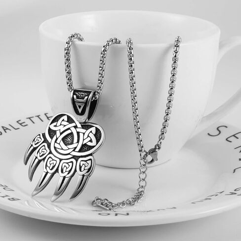 AsAlways Viking Punk Bike Valknut Pendant Nordic Rune Vintage Stainless Steel Necklace for Men in Kuwait