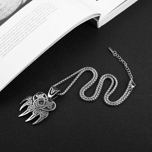AsAlways Viking Punk Bike Valknut Pendant Nordic Rune Vintage Stainless Steel Necklace for Men in Kuwait