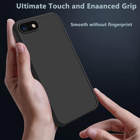 for iPhone 6/6s case/iPhone se case All Black Matte Back Phone Case,Anti Yellowing Cell Phone Cover Rugged Shockproof Protective Bumper (Black, iPhone 6/6s/SE2/se3/8/7) in Saudi Arabia