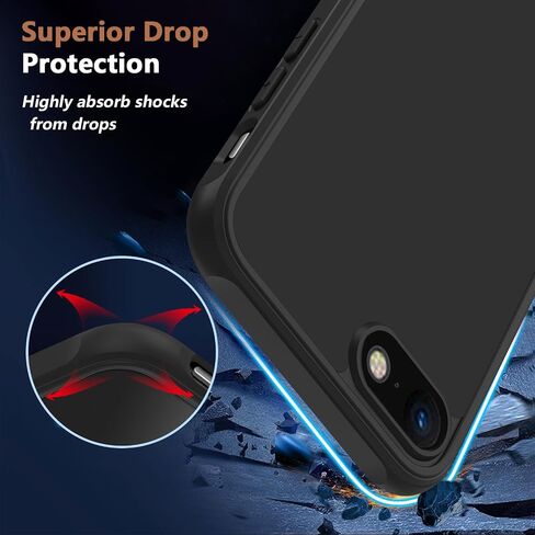 for iPhone 6/6s case/iPhone se case All Black Matte Back Phone Case,Anti Yellowing Cell Phone Cover Rugged Shockproof Protective Bumper (Black, iPhone 6/6s/SE2/se3/8/7) in Saudi Arabia