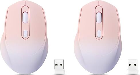 2 Pack Wireless Gradient Color Bluetooth Mouse,Dual Mode Rechargeable Silent Slim Laptop Mouse,Portable(BT5.2+USB Receiver) Computer Mice,for Laptop,Desktop,ipad Tablet,Phone,Mac (Gradient Purple) in Saudi Arabia