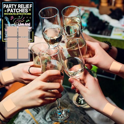 180 Pcs Party Recovery Patches Hang Over Recovery Patch Skin-Friendly Alcohol Flush Patch Wake up Refreshed Secure for Women Men Friends Family Night Weekend Holiday Party Celebration in Kuwait
