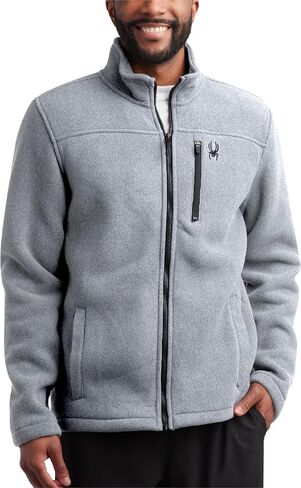 Spyder Mens Fleece Jacket - Soft and Warm Sherpa Bonded Full Zip Up Midweight Outerwear Jackets for Men with UPF30+ (S-XXL) in Kuwait