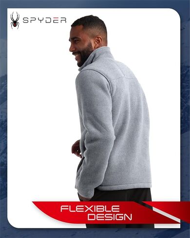 Spyder Mens Fleece Jacket - Soft and Warm Sherpa Bonded Full Zip Up Midweight Outerwear Jackets for Men with UPF30+ (S-XXL) in Kuwait