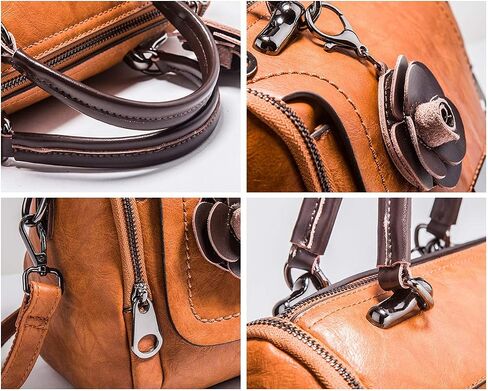 Mn&Sue Women's Cylindrical Doctor Style Handbag - Chic PU Leather Top Handle Satchel, Crossbody Purse for Ladies in Kuwait