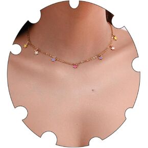Urieo Boho Beaded Choker Necklace Bead Pendant Necklaces Beads Thin Dainty jewelry Charm Necklace for Women