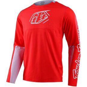 Troy Lee Designs Long Sleeve Sprint Adult Mountain Bike BMX Jerseys, Icon Race Red, Large