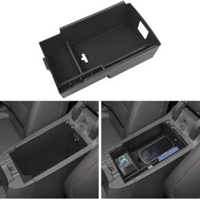 YOJOJOCO Center Console Organizer Compatible with Chevy Equinox 2024 2023 2022 2021 2020 2019 2018 Accessories Black ABS Plastic Material Armrest Secondary Storage Box