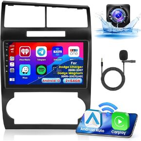 8-Core 2+64G Android 13 Car Stereo for Dodge Charger 2006-2007 for Dodge Magnum 2005-2007 (LHD) Upgrade Radio, 9'' IPS Touch Screen CarPlay & Android Auto, AHD Backup Camera, Navigation, DSP