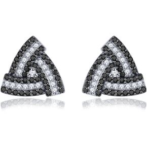 Natural Black Spinel Stud Earrings for Women Sterling Silver S925 Setting Gemstone Shining Cubic Zirconia Studs Earring Rhodium Plated Elegant Style Fine Jewelry for Birthday