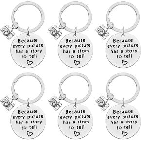 6 PCS Photographer Gift Camera Keychain Gifts for Photography Lovers Photography Keychain Camera Lovers Gifts Birthday Gifts for Photography Inspirational Gift for Photo Lovers Photo Club Gift