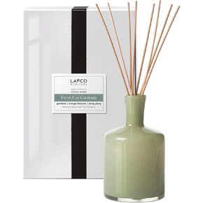 LAFCO New York Signature Reed Diffuser, Feu de Bois - 15 oz - Up to 9 Months Fragrance Life - Reusable, Hand Blown Glass Vessel - Natural Wood Reeds - Made in The USA