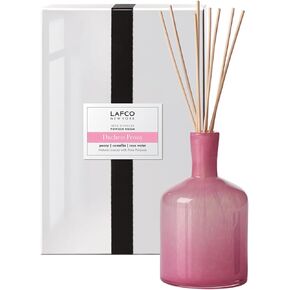 LAFCO New York Signature Reed Diffuser, Feu de Bois - 15 oz - Up to 9 Months Fragrance Life - Reusable, Hand Blown Glass Vessel - Natural Wood Reeds - Made in The USA in Kuwait