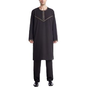 Thobe for Men Islam Mens Thobe Muslim Clothing Moroccan Kaftan Arabic Clothes for Men Set